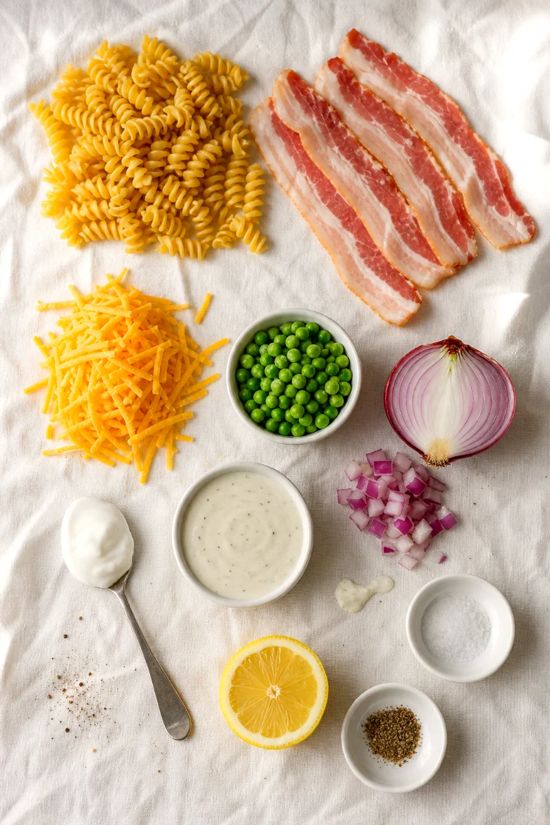 bacon-ranch-pasta-salad-ingredients