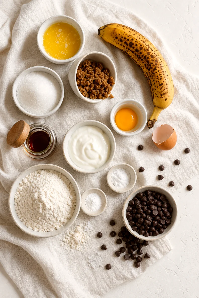 banana-bread-muffins-ingredients-flat-lay