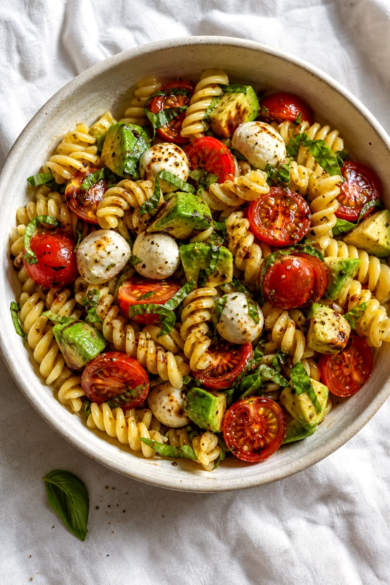 caprese-avocado-pasta-salad-close-up