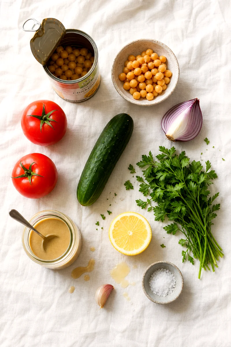 chickpea-mediterranean-salad-ingredients