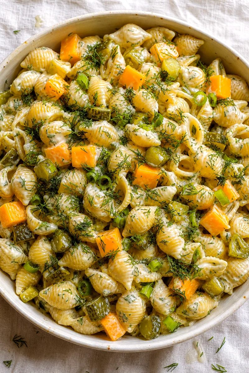 dill-pickle-pasta-salad-close-up