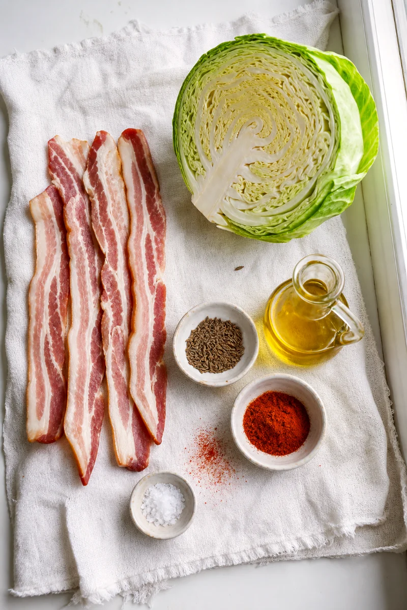 grilled-cabbage-wedges-ingredients-flat-lay