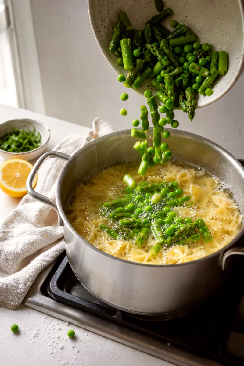 lemon-herb-spring-pasta-salad-cooking-process