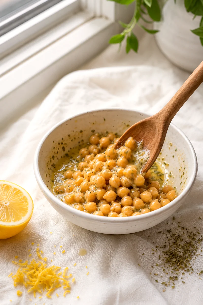 mediterranean-chopped-salad-marinating-chickpeas-process