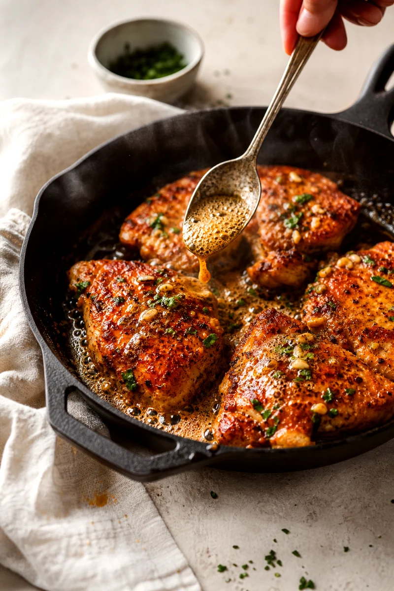 pan-fried-chicken-and-potatoes-cooking-process