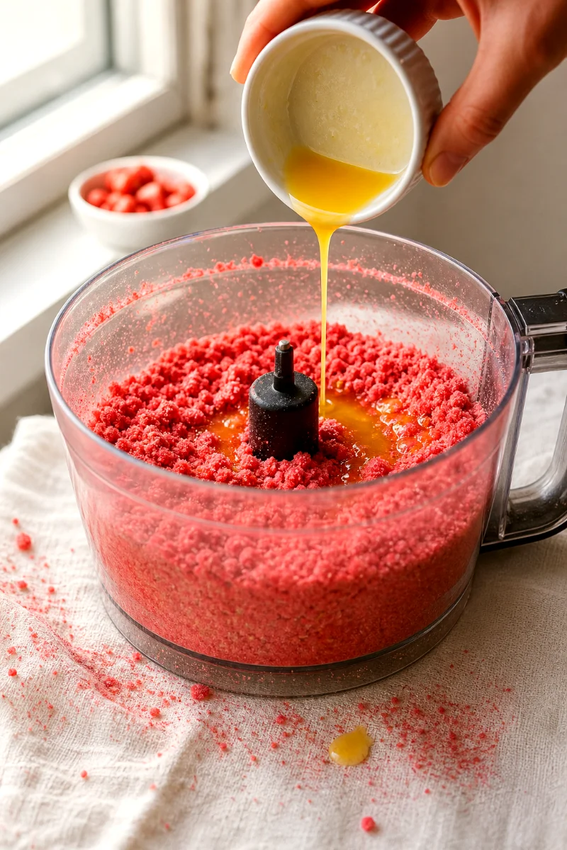 strawberry-crunch-topping-drizzling-butter