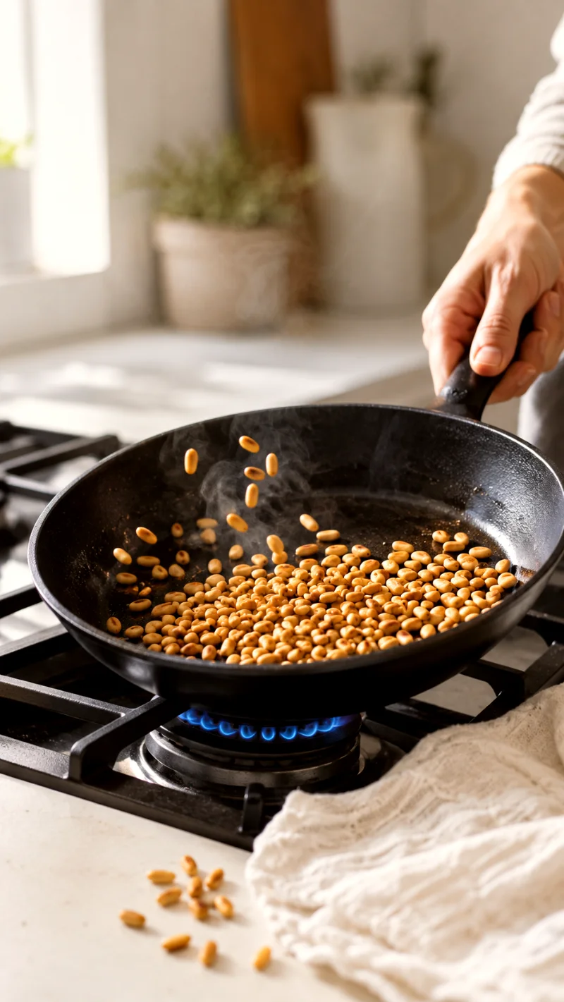 toasting-pine-nuts-skillet-process