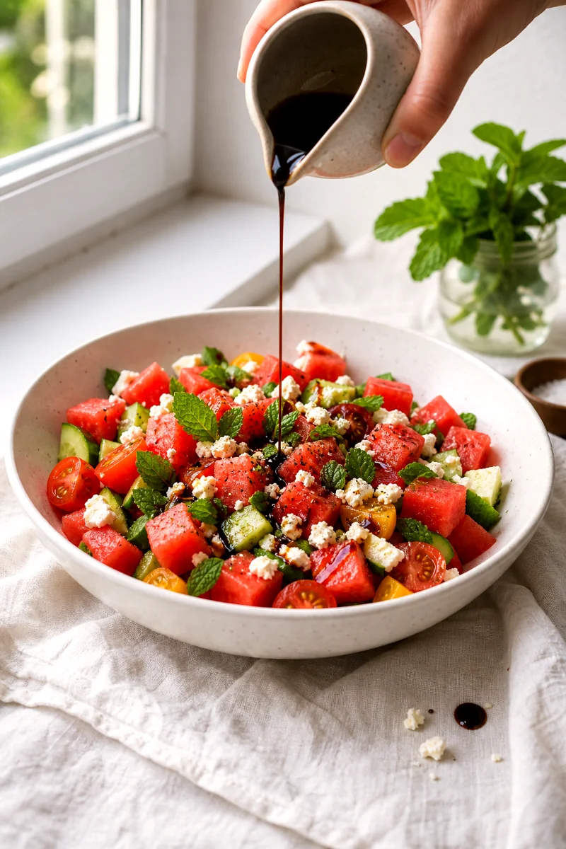 watermelon-summer-salad-drizzle-step