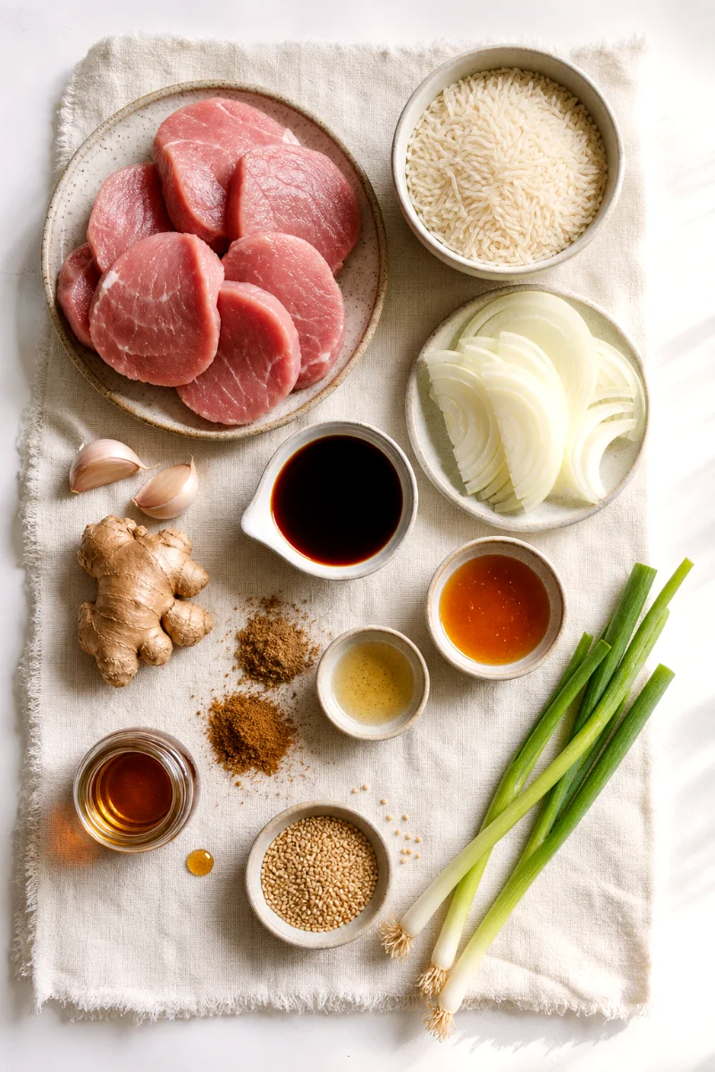 asian-pork-tenderloin-ingredients-flatlay