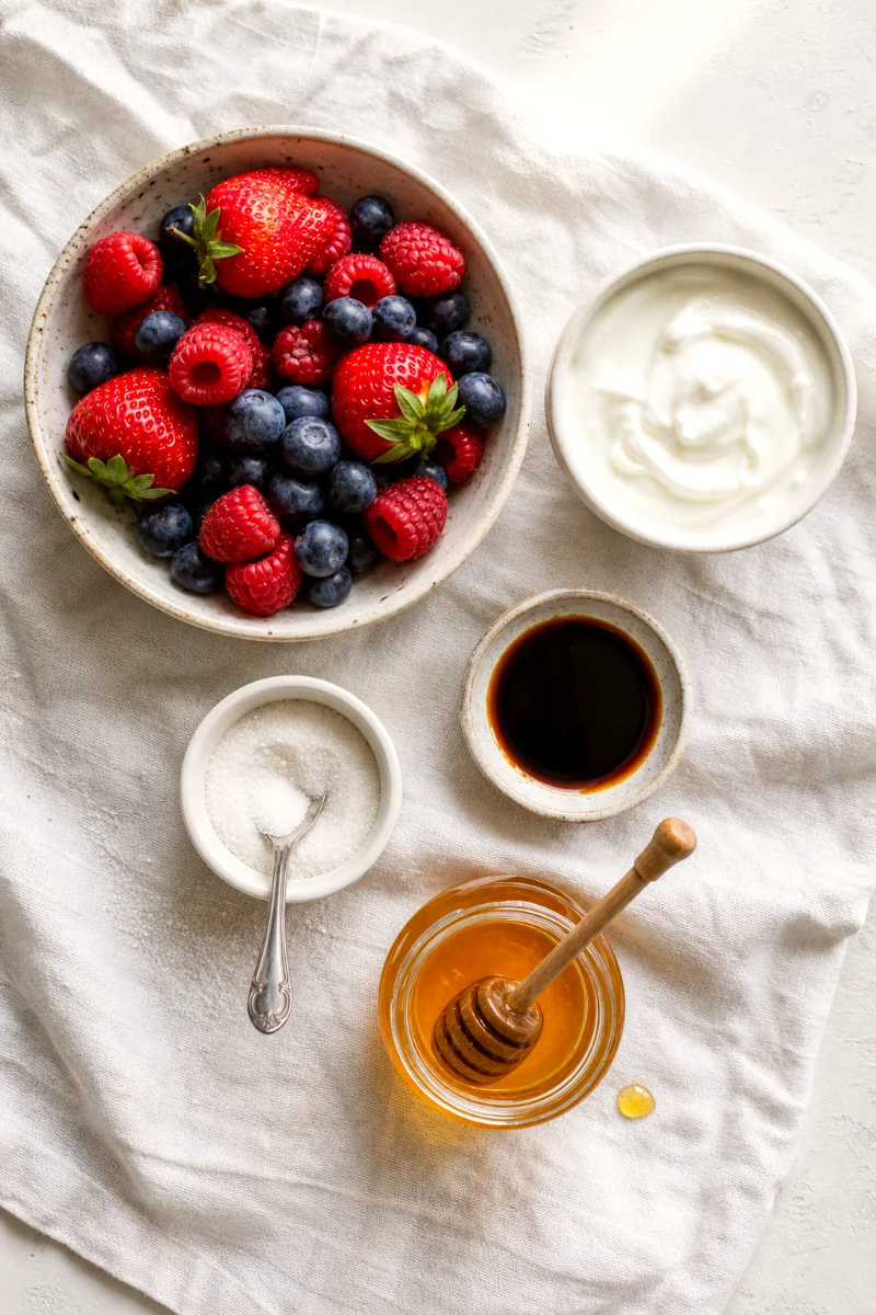 balsamic-berries-honey-yogurt-ingredients