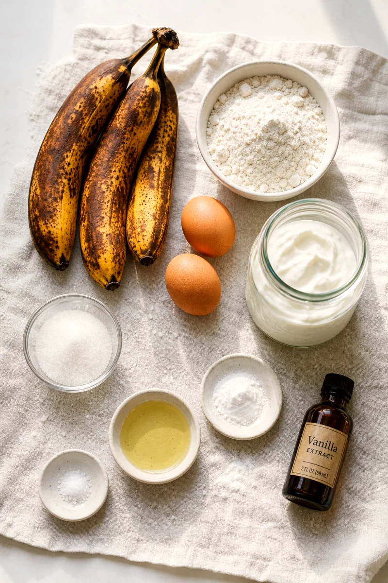 banana-greek-yogurt-muffins-ingredients-flat-lay