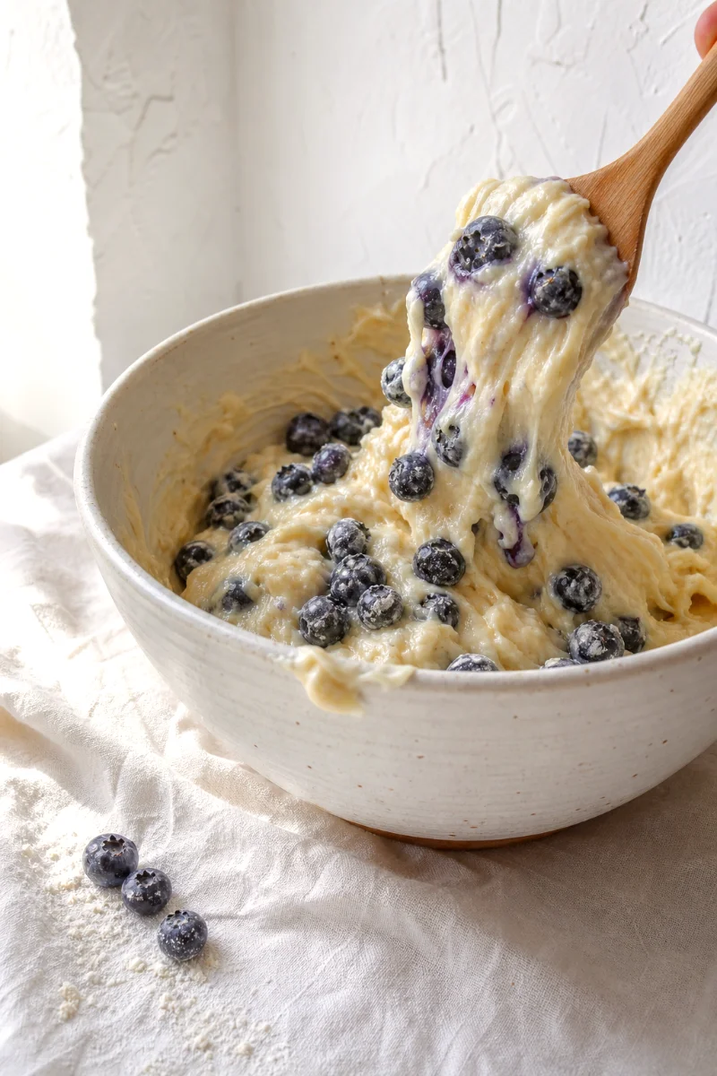 blueberry-greek-yogurt-muffins-folding-berries