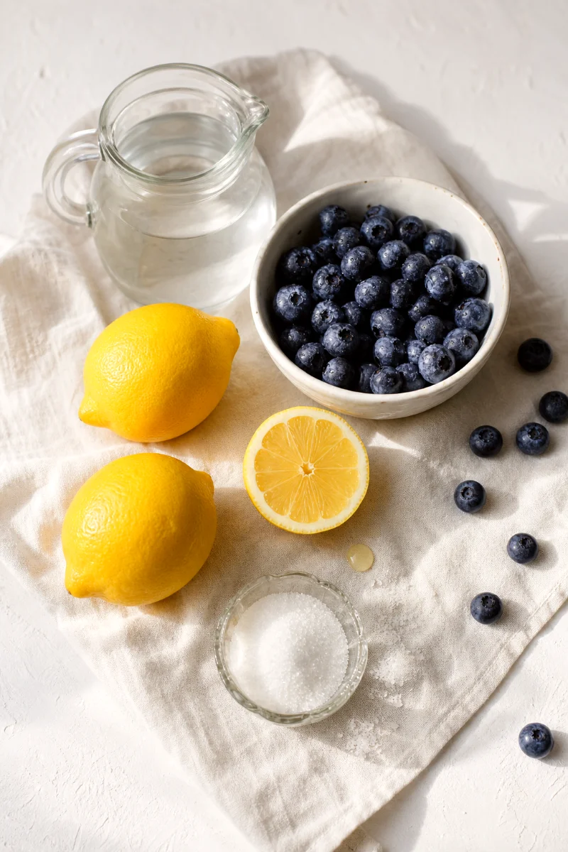 blueberry-lemonade-ingredients-flat-lay