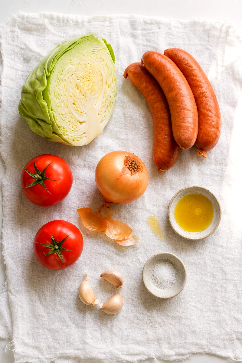 cabbage-and-sausage-skillet-ingredients
