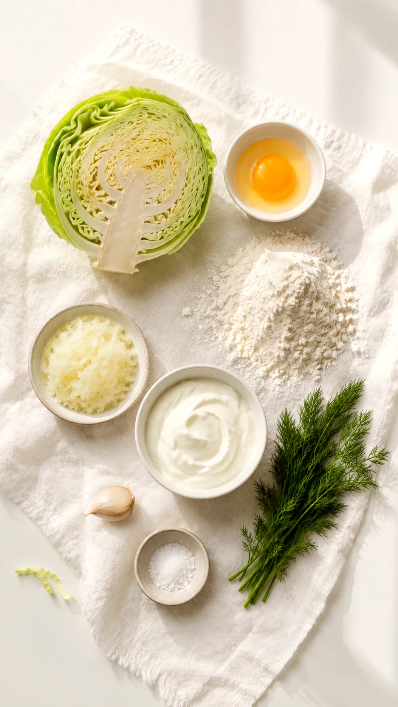 cabbage-fritters-ingredients-flat-lay