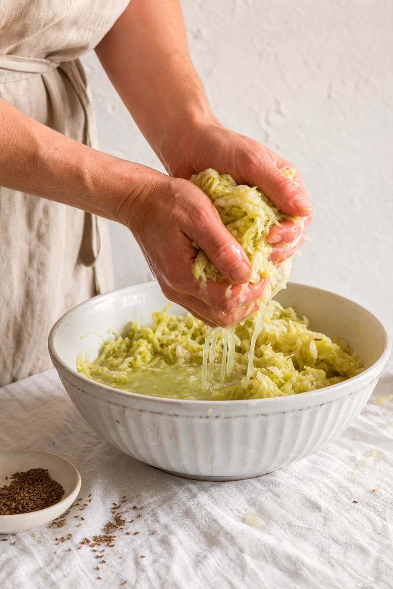 caraway-sauerkraut-massaging-cabbage