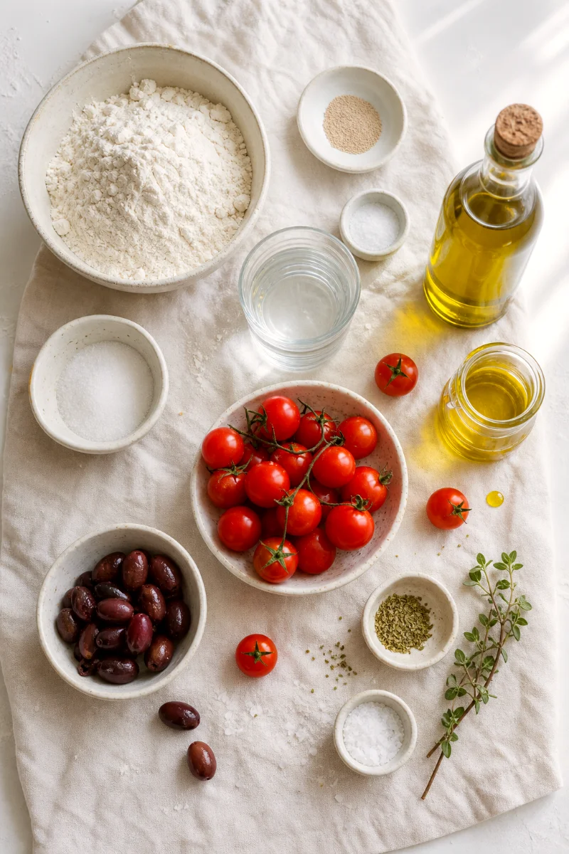 cherry-tomato-olive-focaccia-ingredients