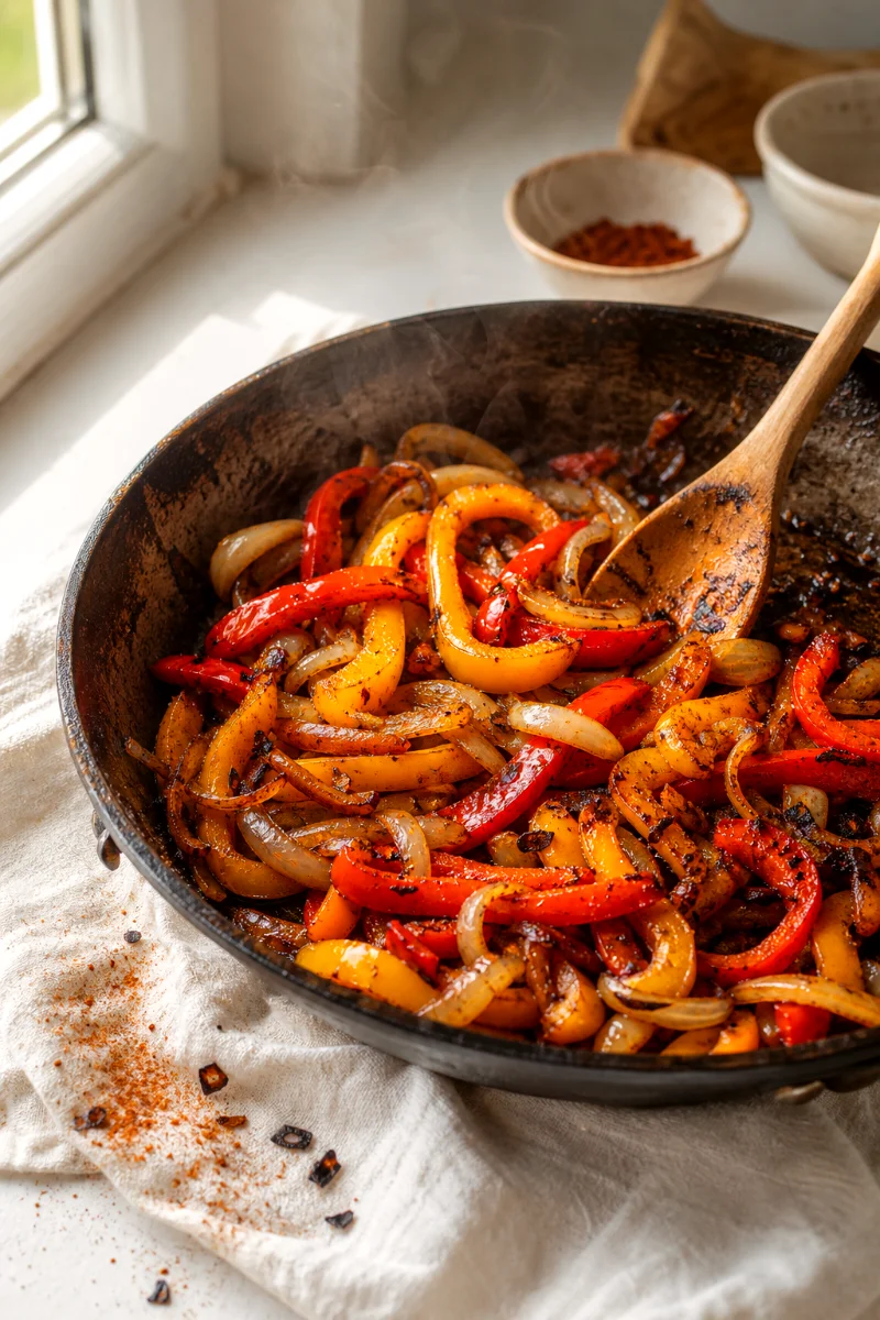 chicken-fajita-taco-salad-cooking-process