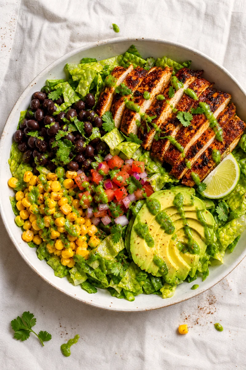 chipotle-lime-chicken-taco-salad-overhead