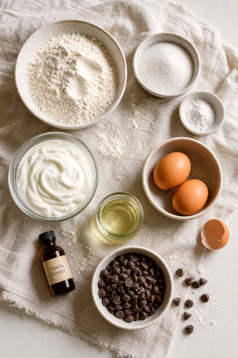 chocolate-chip-muffin-ingredients-flat-lay