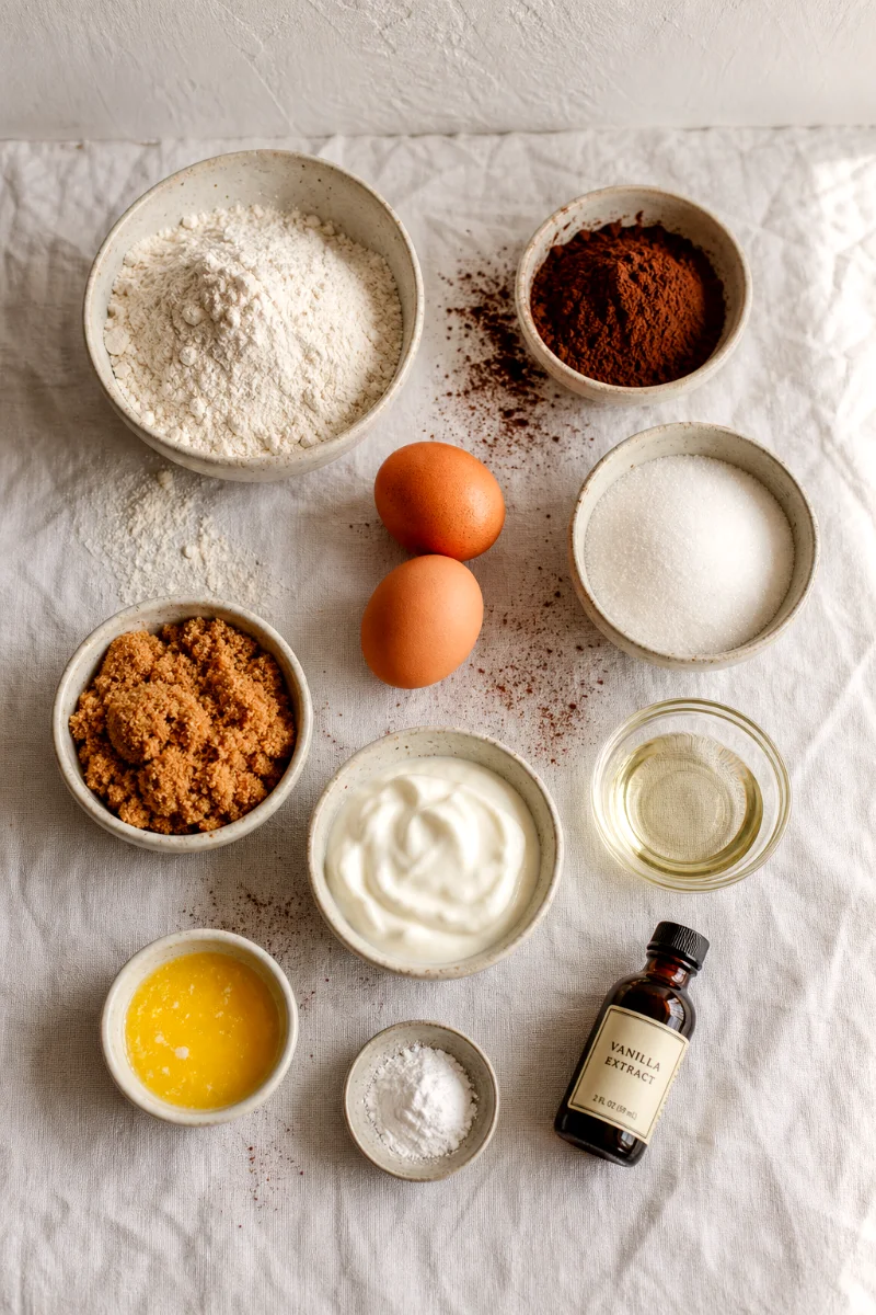 chocolate-crumb-cake-muffins-ingredients