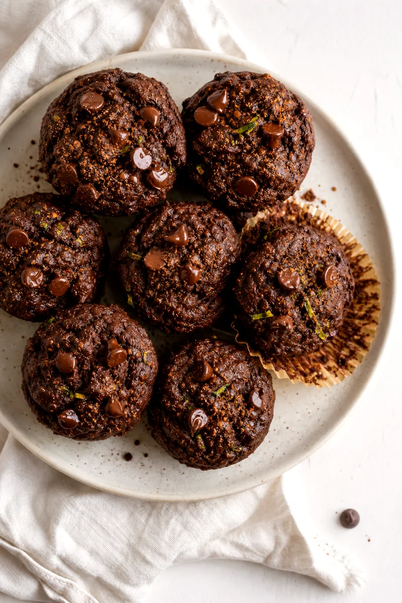 chocolate-zucchini-muffins-top-down