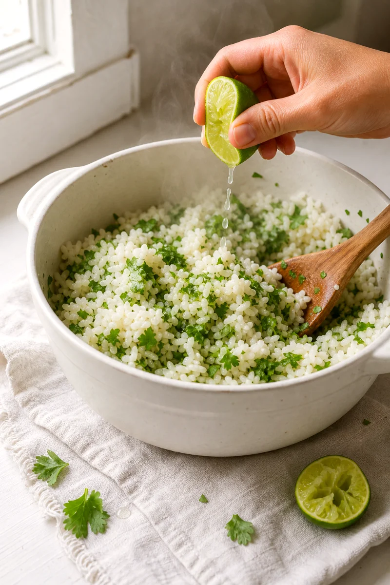 cilantro-lime-rice-cooking-process