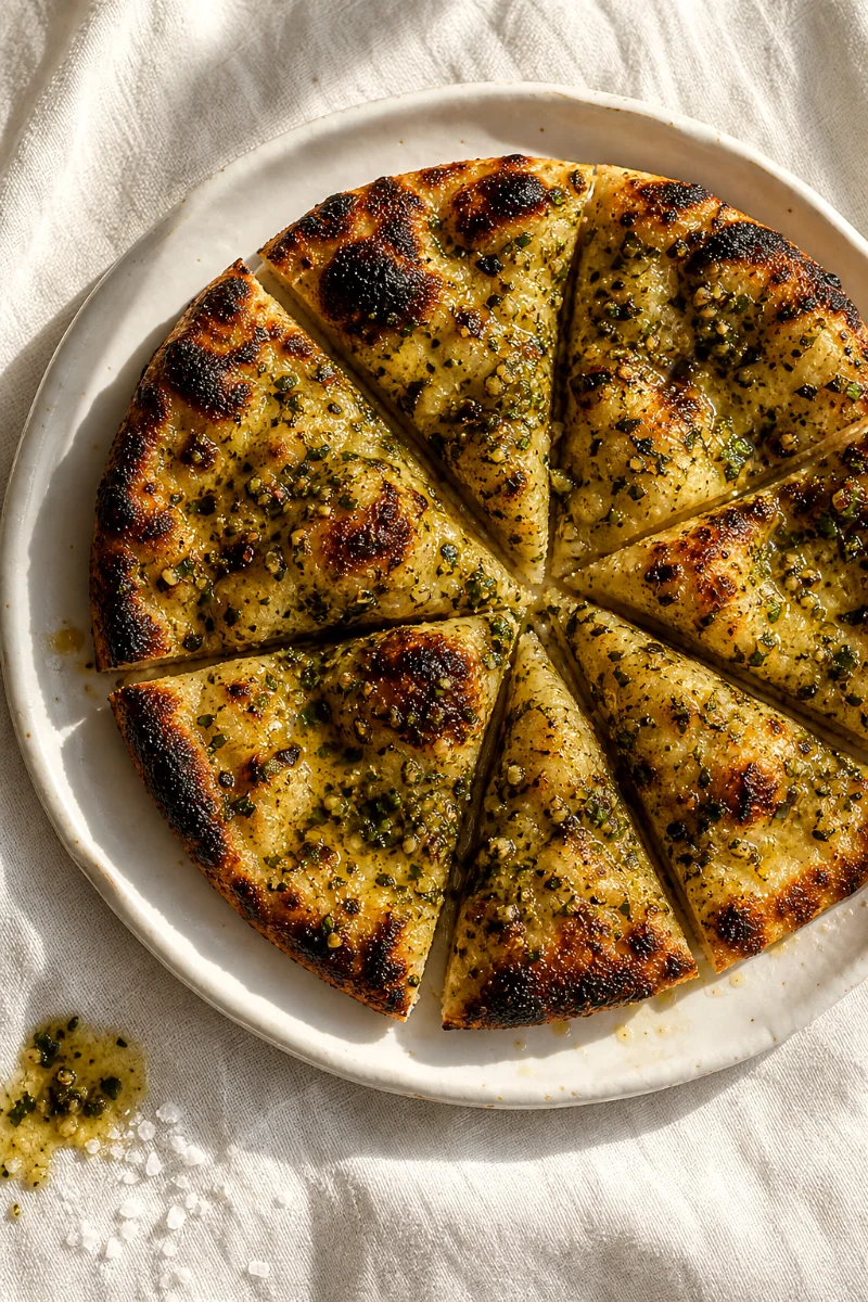 close-up-grilled-garlic-pita
