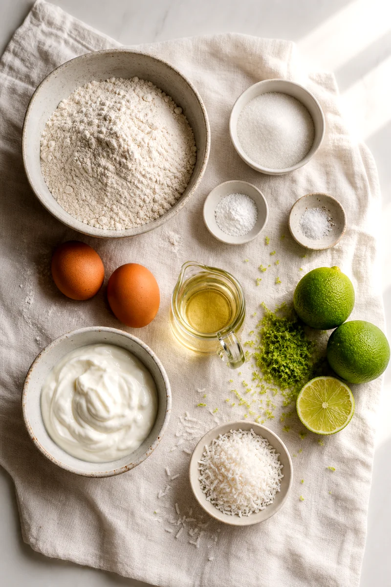 coconut-lime-greek-yogurt-muffins-ingredients