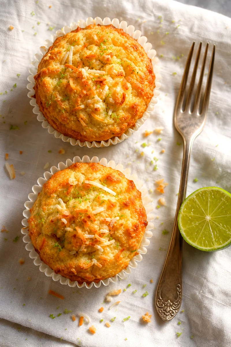 coconut-lime-greek-yogurt-muffins-top-down