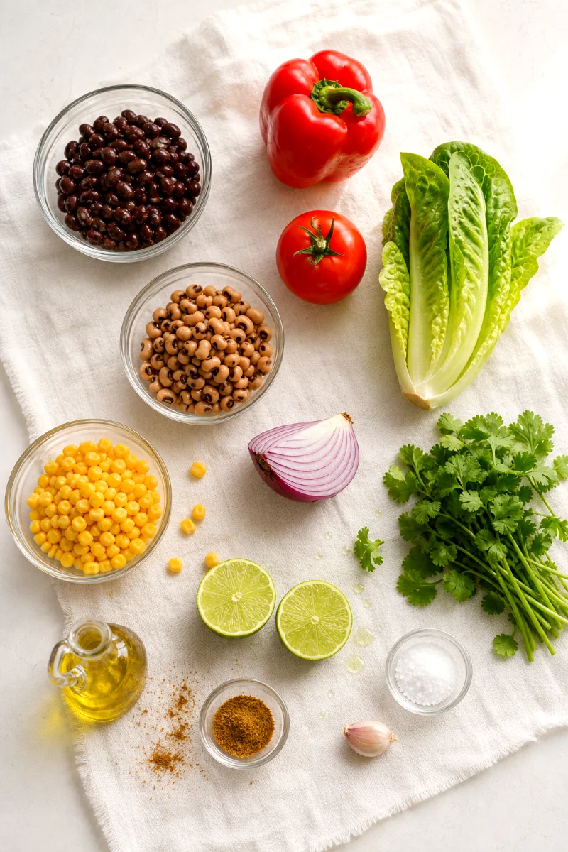 cowboy-caviar-taco-salad-ingredients-flatlay
