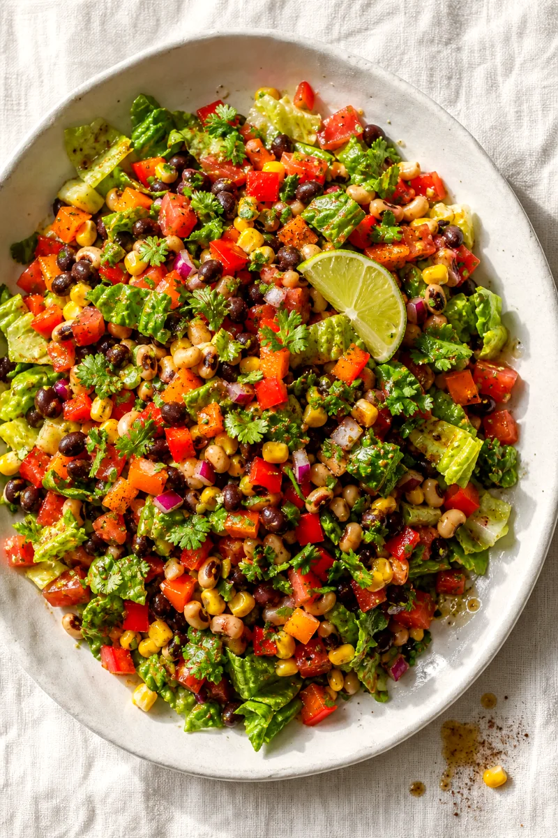 cowboy-caviar-taco-salad-overhead-closeup