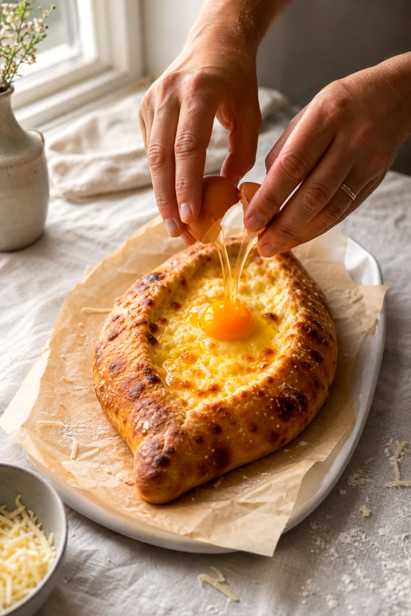 cracking-egg-into-khachapuri-cheese-boat