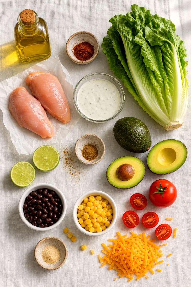 creamy-avocado-ranch-taco-salad-ingredients