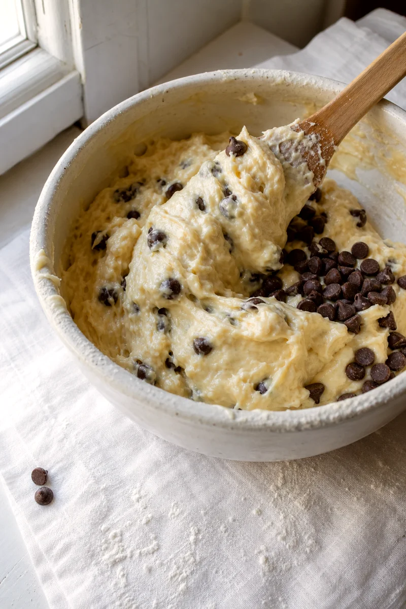 folding-chocolate-chips-into-muffin-batter