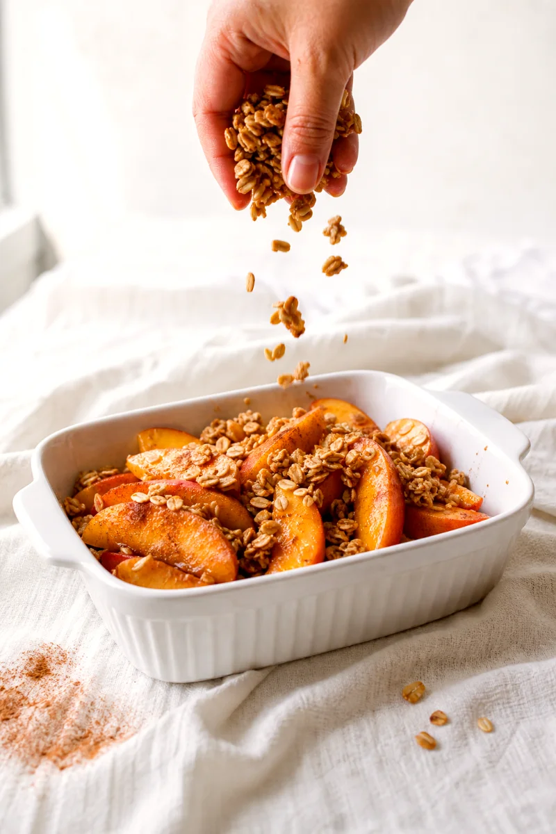 granola-peach-cobbler-cooking-process