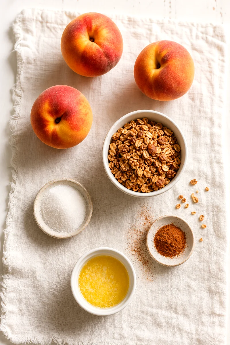 granola-peach-cobbler-ingredients