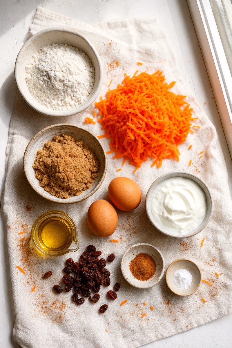 greek-yogurt-carrot-cake-muffins-ingredients