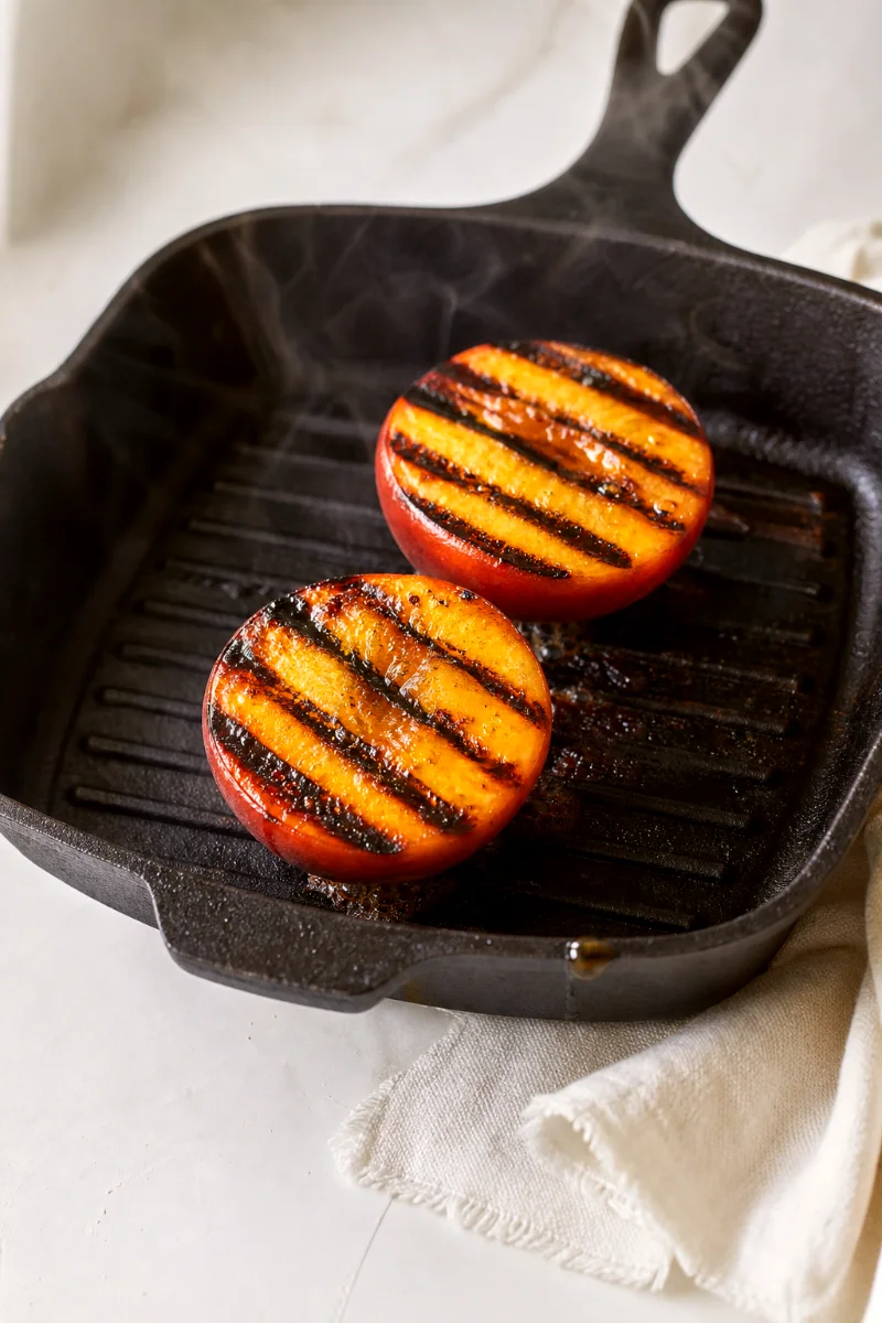grilled-peach-feta-salad-grilling-process