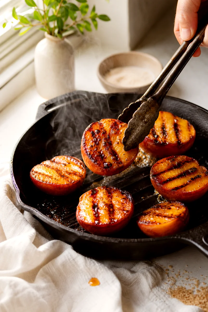 grilling-peaches-for-cobbler