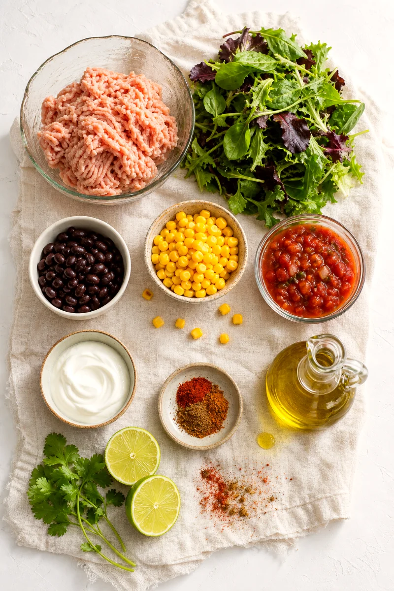 ground-turkey-taco-salad-ingredients