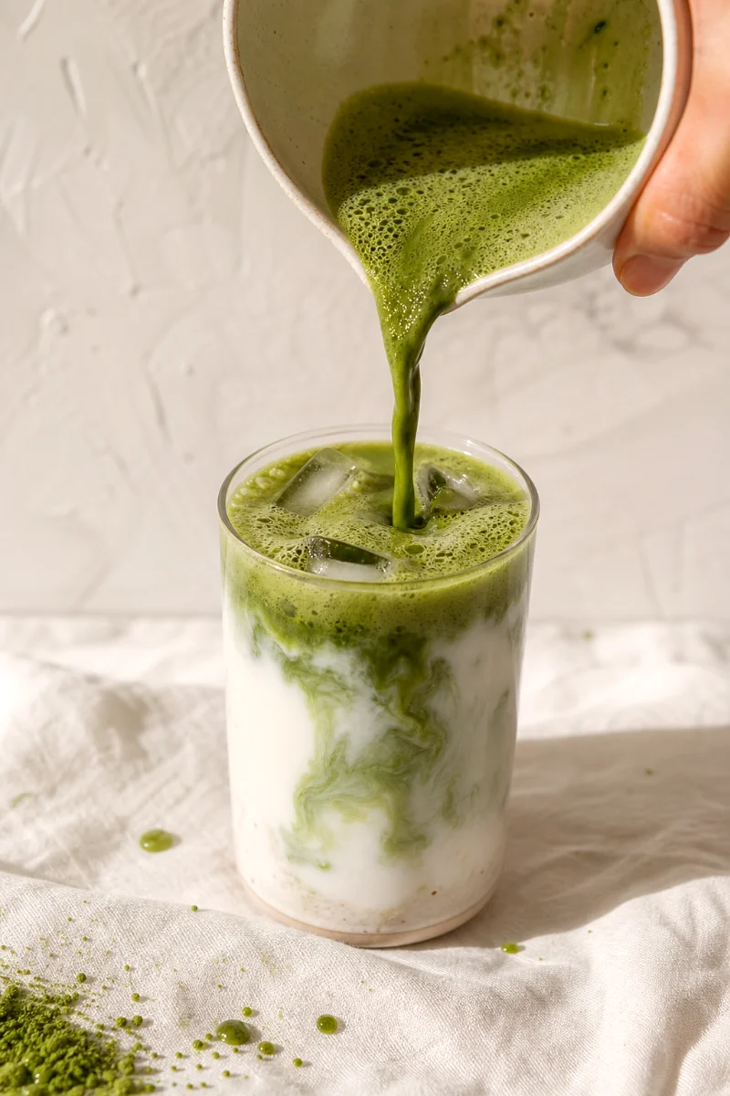 iced-matcha-latte-pour-process