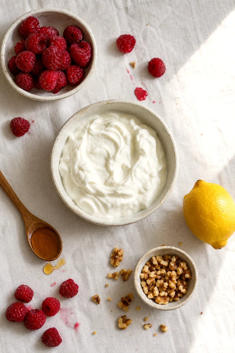 ingredients-for-lemon-raspberry-yogurt-fluff