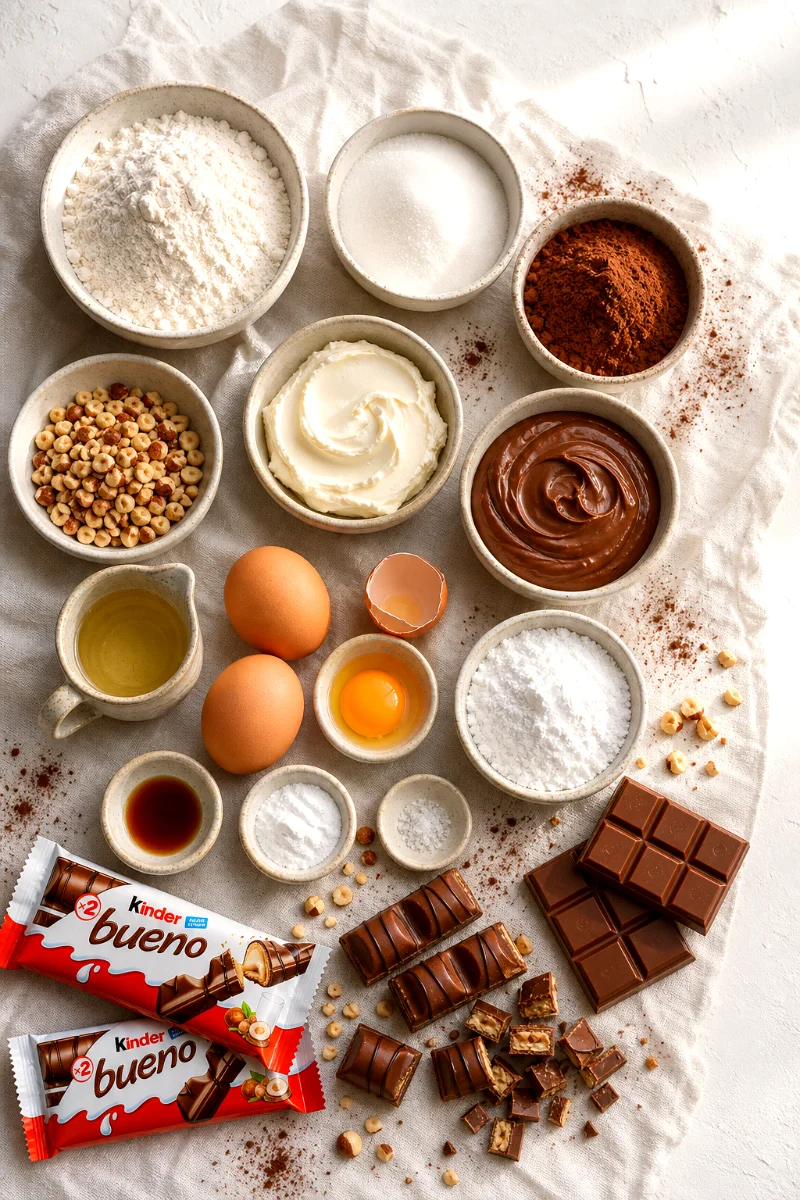 kinder-bueno-muffins-ingredients-flatlay