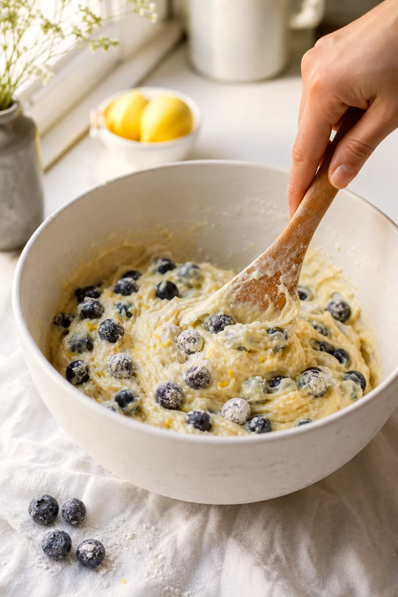lemon-blueberry-greek-yogurt-muffins-folding-batter
