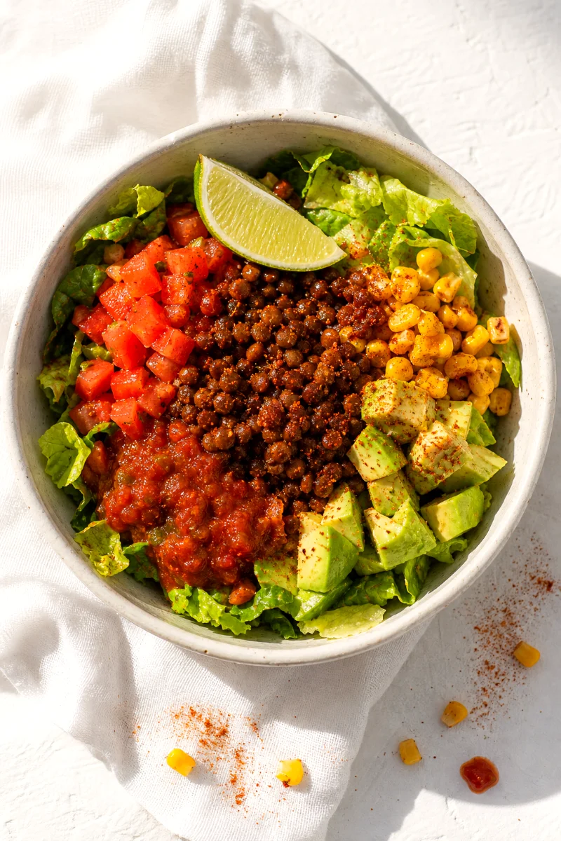 lentil-taco-salad-bowl