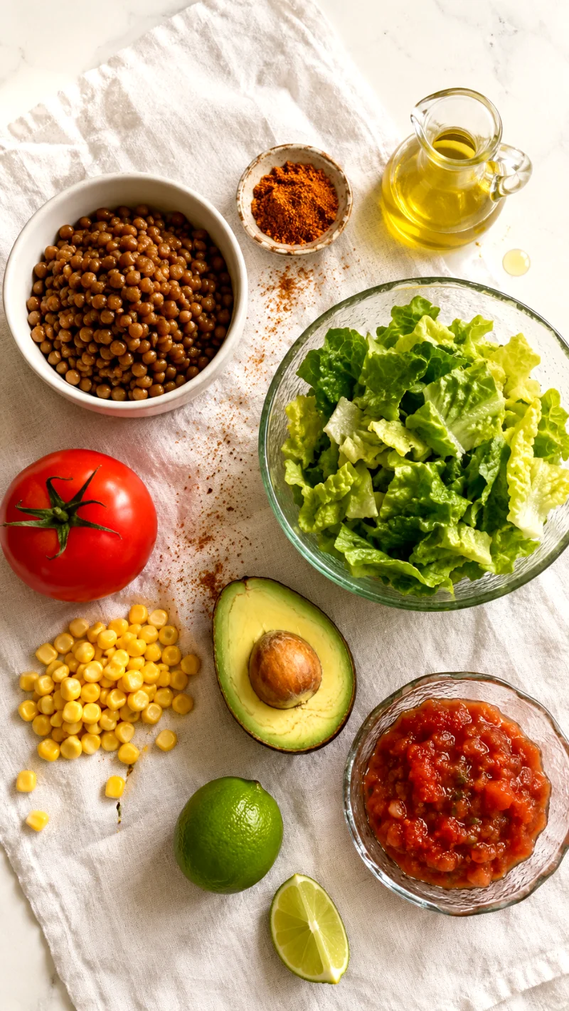 lentil-taco-salad-ingredients