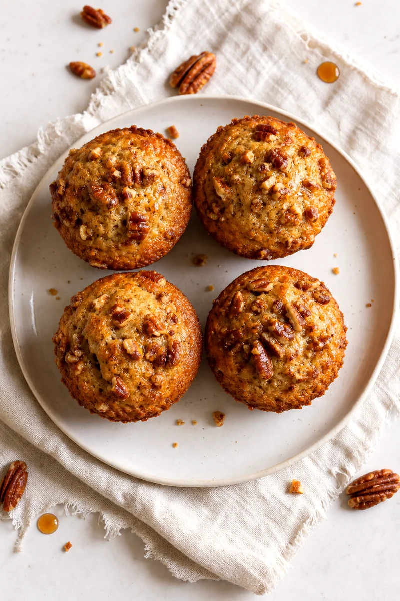 maple-pecan-greek-yogurt-muffins-top-down