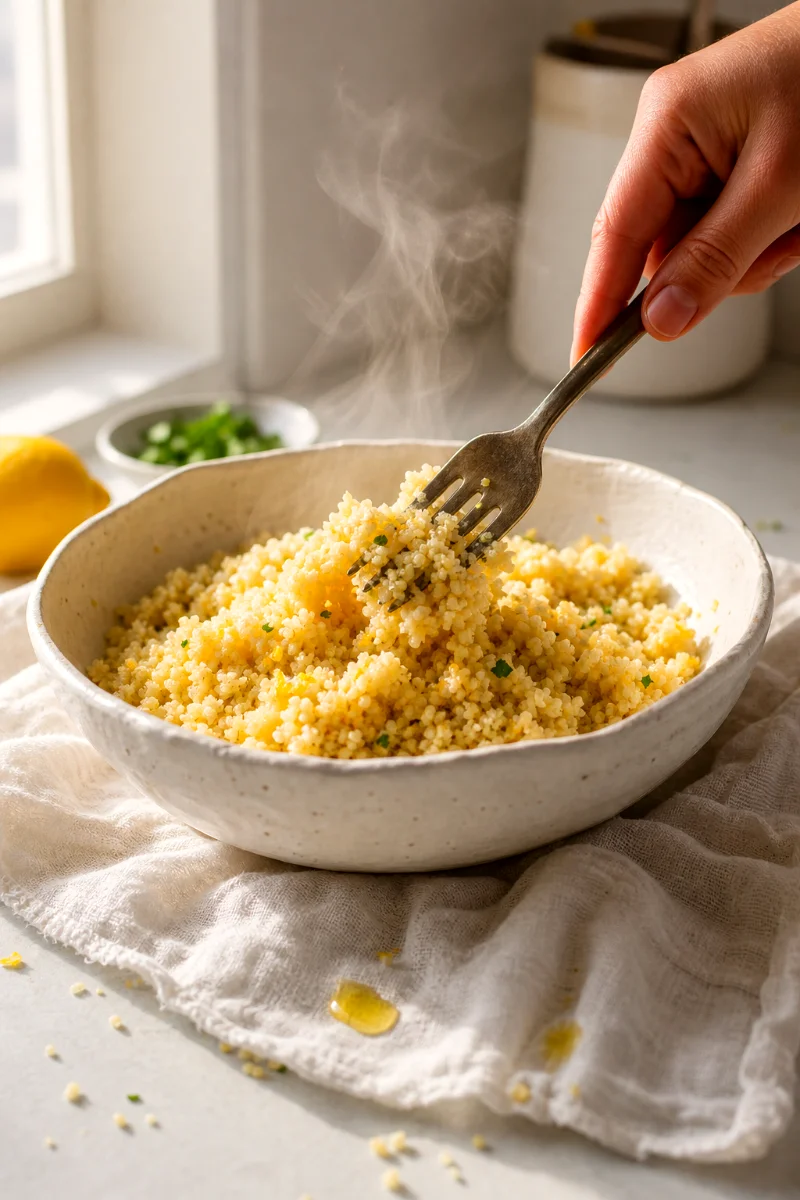 mediterranean-couscous-salad-fluffing-couscous
