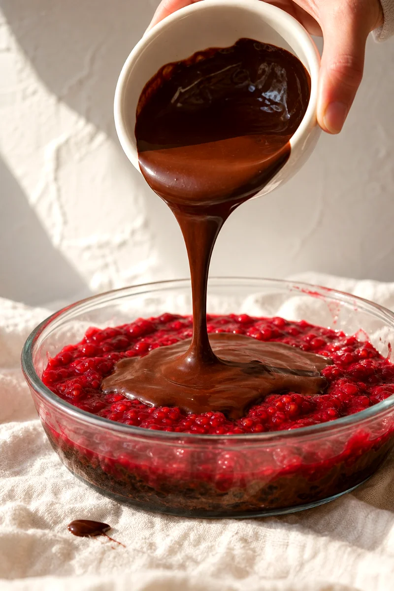 no-bake-raspberry-dessert-pouring-chocolate